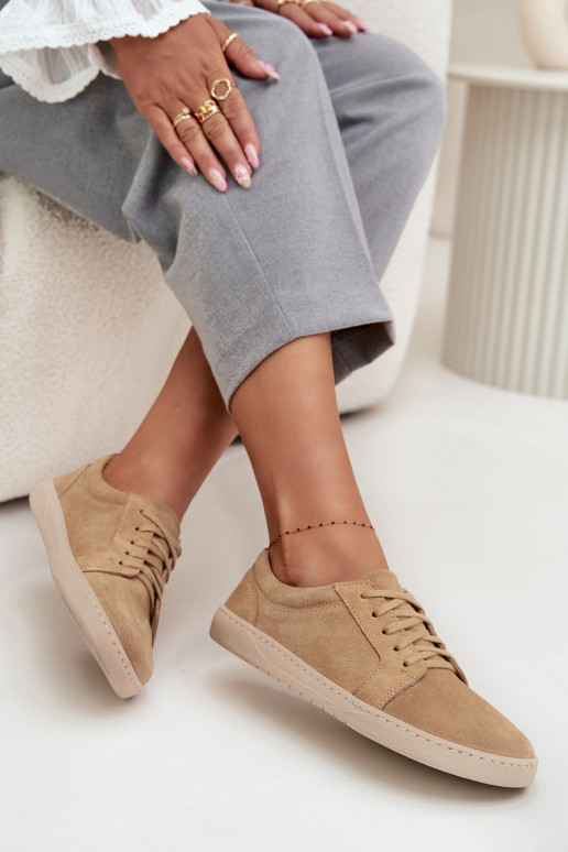 lässige Schuhe Typu BarefootErmöglichtturalnego aus INildlederu Zazoo 314 Beige