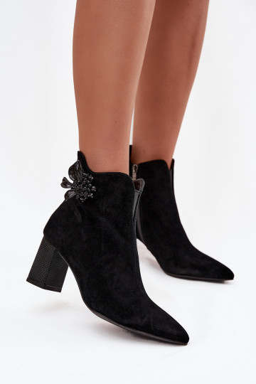 aus INildleder Damenstiefel mit Ornamenten D&A CR52-686 schZuarze Farbe 2