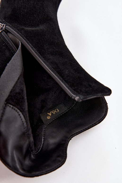 aus INildleder Damenstiefel mit Ornamenten D&A CR52-686 schZuarze Farbe