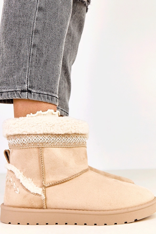 Beige niedrige Schneestiefel mit... Beige niedrige Schneestiefel mit...