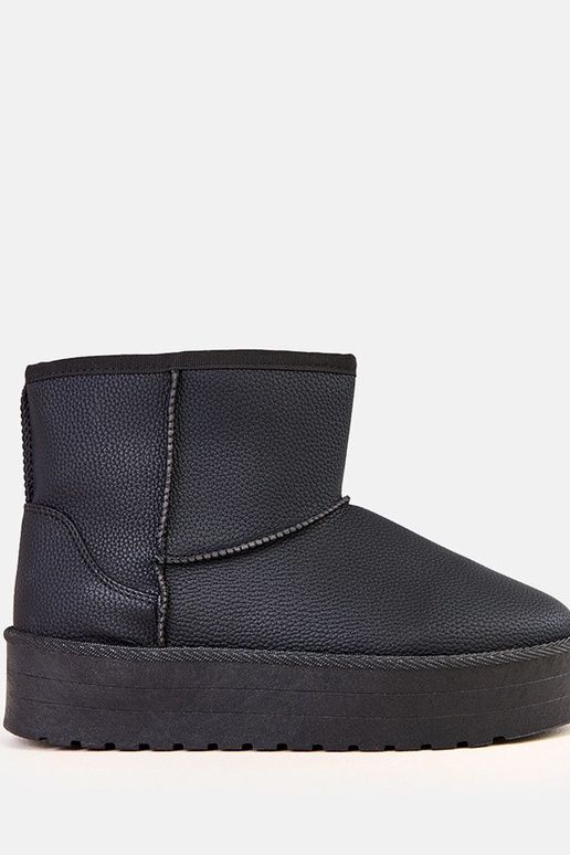 Schwarze niedrige Schneestiefel mit... Schwarze niedrige Schneestiefel mit...