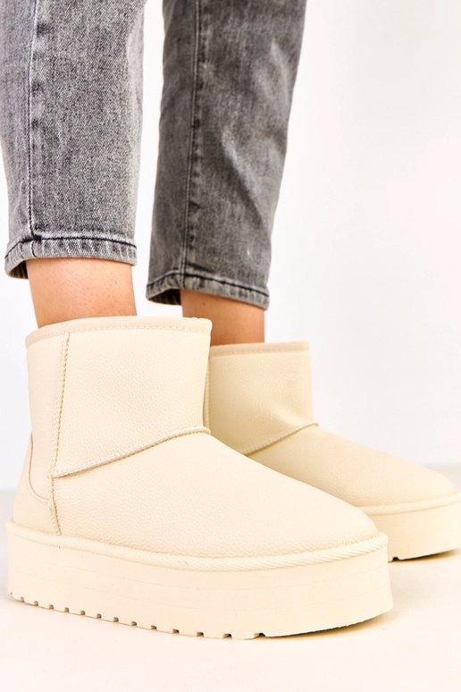 Beige niedrige Schneestiefel mit... Beige niedrige Schneestiefel mit...