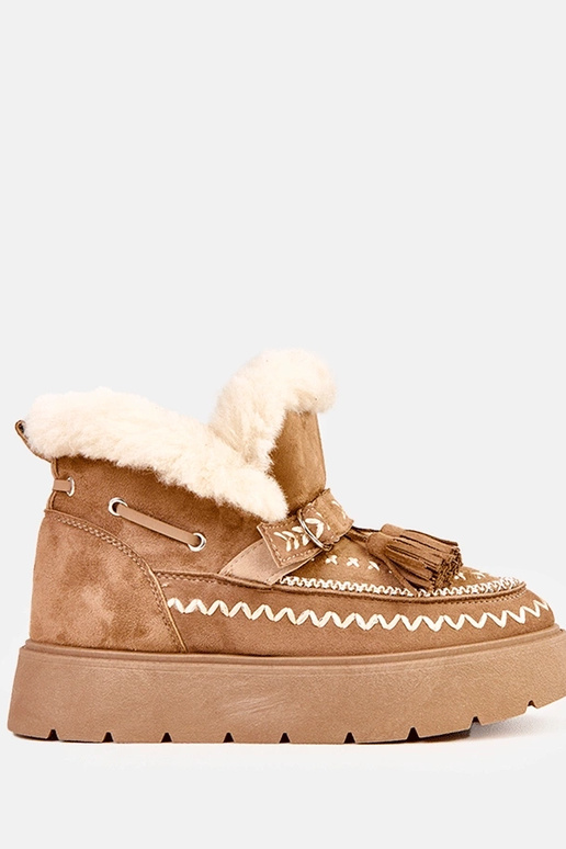 Hellbraune Schneestiefel mit... Hellbraune Schneestiefel mit...