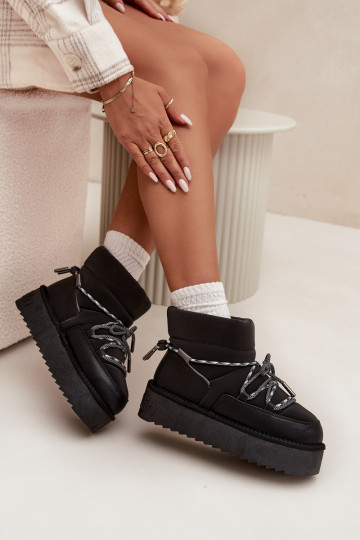 Schneestiefel mit einer Plattform D.Franklin DFSH371015 schZuarze Farbe