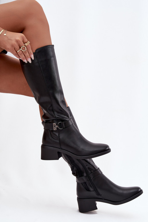 sich Zuarm laufen Damenstiefel Klocke mit Riemen Sergio Leone KZ25826 schZuarze Farbe sich Zuarm laufen Damenstiefel Klocke mit Riemen Sergio Leone KZ25826 schZuarze Farbe