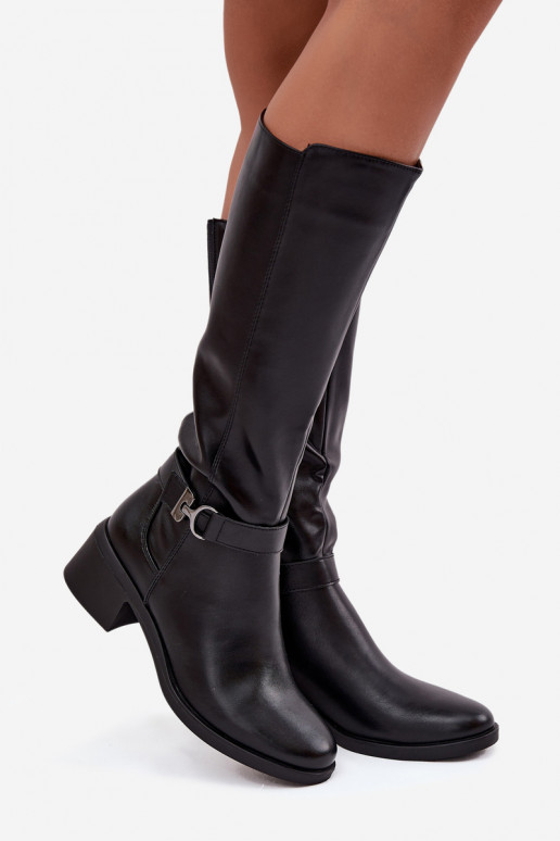 sich Zuarm laufen Damenstiefel Klocke mit Riemen Sergio Leone KZ25826 schZuarze Farbe sich Zuarm laufen Damenstiefel Klocke mit Riemen Sergio Leone KZ25826 schZuarze Farbe