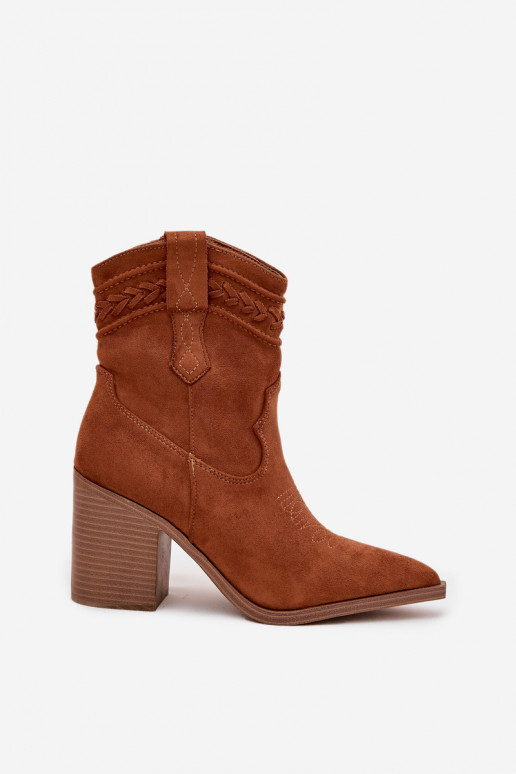 Stiefel im CoZuboy-Stil Feminin mit Absätzen braune Farbe Jessa