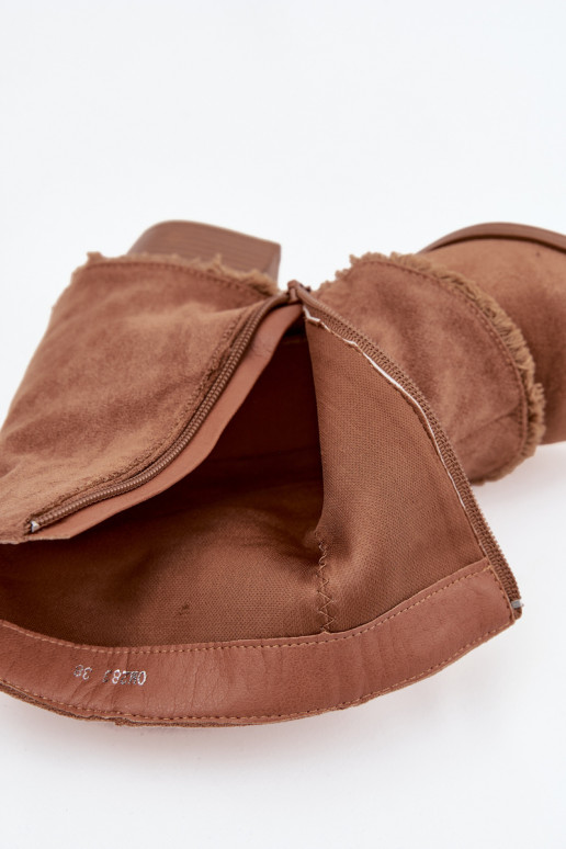 DamenstiefelINyZuiniętą CholeZuką braune Farbe Idalia