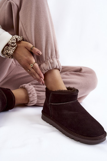 Feminin aus INildleder Niedrig Schneestiefel braune Farbe Shelie 2