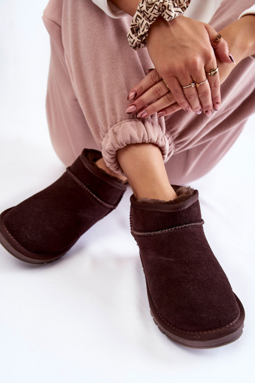 Feminin aus INildleder Niedrig Schneestiefel braune Farbe Shelie