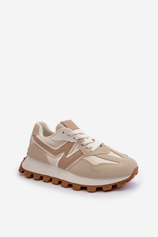 Sneakers Stilvollllschuhe Turnschuhe Feminin Beige Kalelia