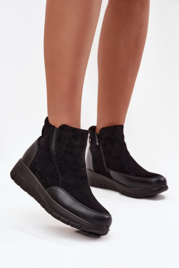Damenstiefel Zum Schloss sich Zuarm laufen mit Fell innen schZuarze Farbe Breena