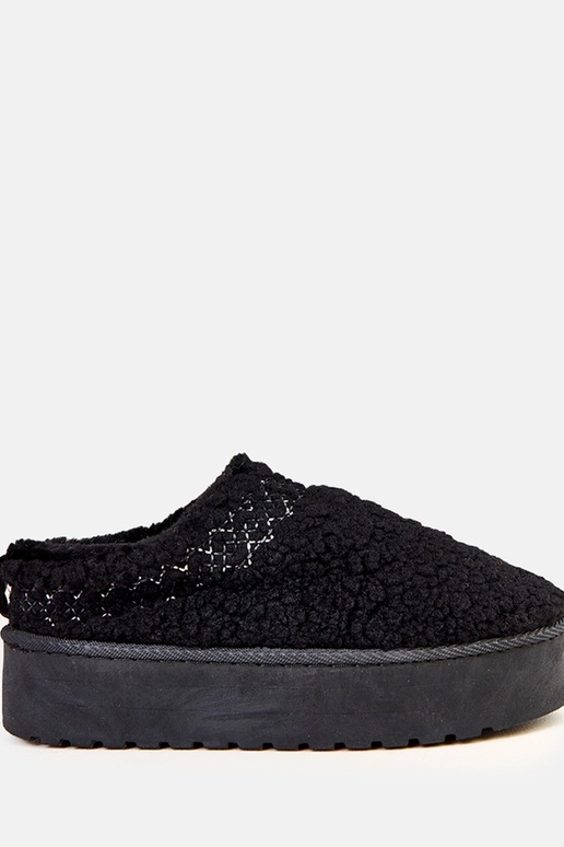 Schwarze flache Schneestiefel mit... Schwarze flache Schneestiefel mit...