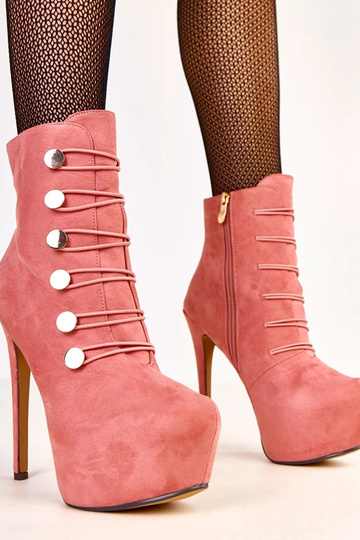 Rosa Stiefeletten mit...