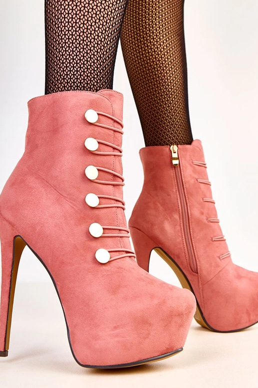 Rosa Stiefeletten mit goldenen...