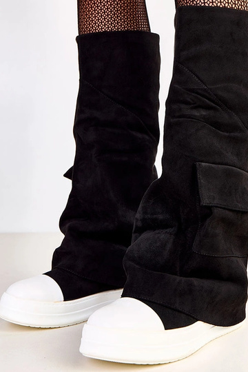 Schwarze Overknees aus...