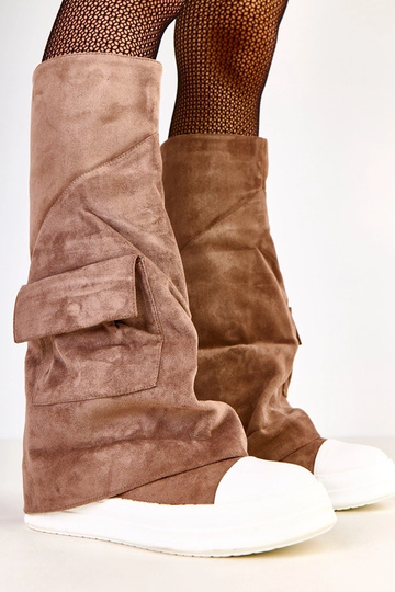 Braune Overknees aus...