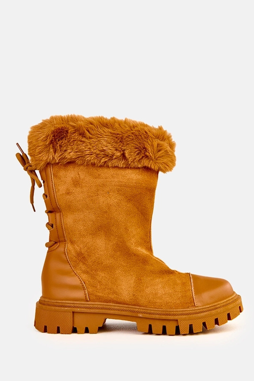 Sandfarbene Stiefeletten mit...