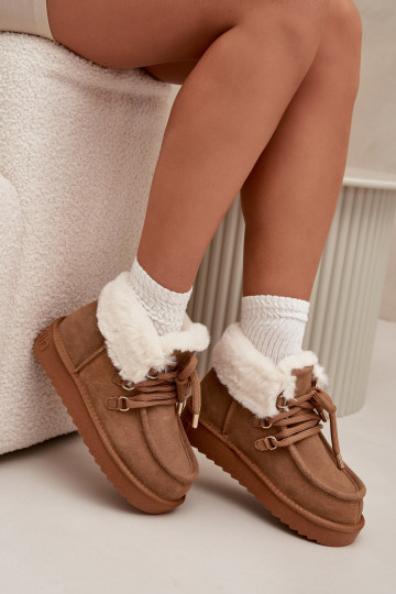 Schneestiefel FemininErmöglichtturalnego aus INildlederu D.Franklin DFSH375006 braune Farbe