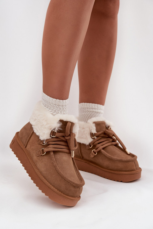 Schneestiefel FemininErmöglichtturalnego aus INildlederu D.Franklin DFSH375006 braune Farbe