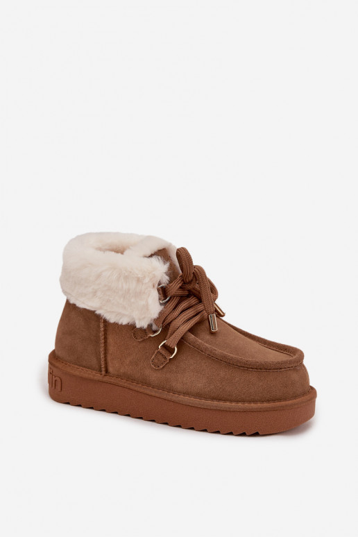 Schneestiefel FemininErmöglichtturalnego aus INildlederu D.Franklin DFSH375006 braune Farbe