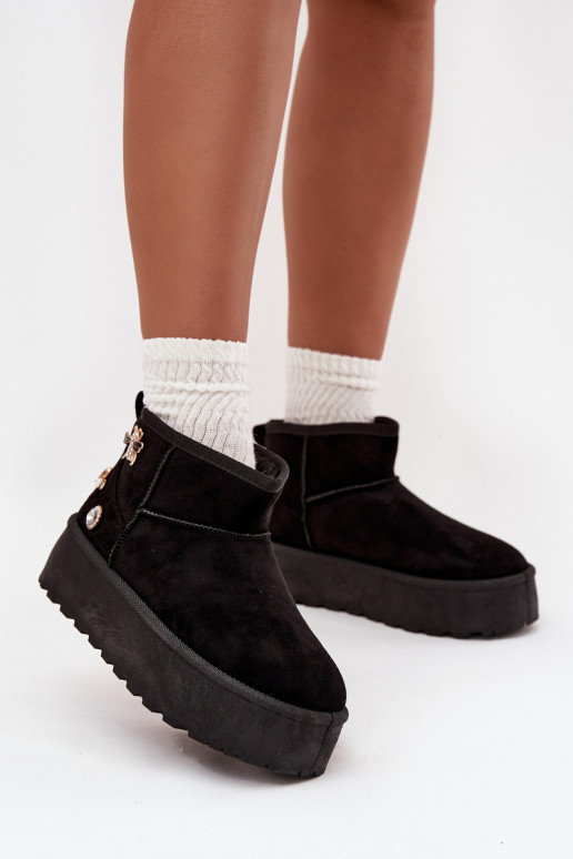 Schneestiefel Feminin mit einer PlattformPrzypinkami schZuarze Farbe Es musselle