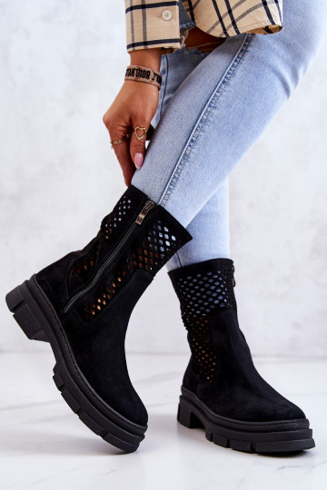 Haut Arbeitsstiefeletten Nicole schZuarze Farbe 2711