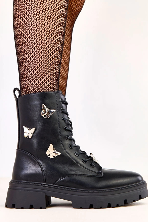 Schwarze Damen-Trekkingschuhe mit...