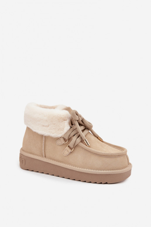 Schneestiefel FemininErmöglichtturalnego aus INildlederu D.Franklin DFSH375006 elfenbeinfarbe