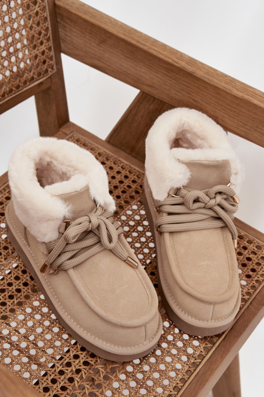 Schneestiefel FemininErmöglichtturalnego aus INildlederu D.Franklin DFSH375006 elfenbeinfarbe