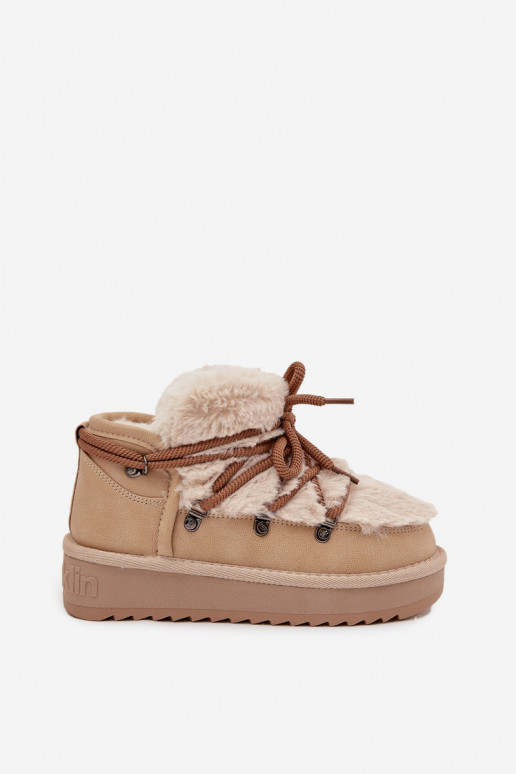 Schneestiefel Kindisch Jugend mit Pelzmantel D.Franklin DFSH370011 Beige Schneestiefel Kindisch Jugend mit Pelzmantel D.Franklin DFSH370011 Beige