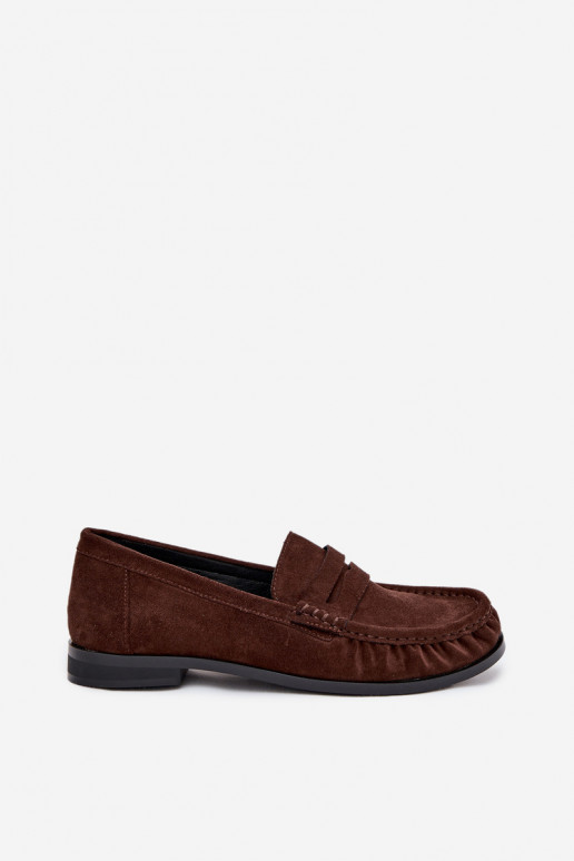 Damenmokassins mit breiten Absätzen aus Eco-Suede in Braun "Rivianne" Damenmokassins mit breiten Absätzen aus Eco-Suede in Braun "Rivianne"