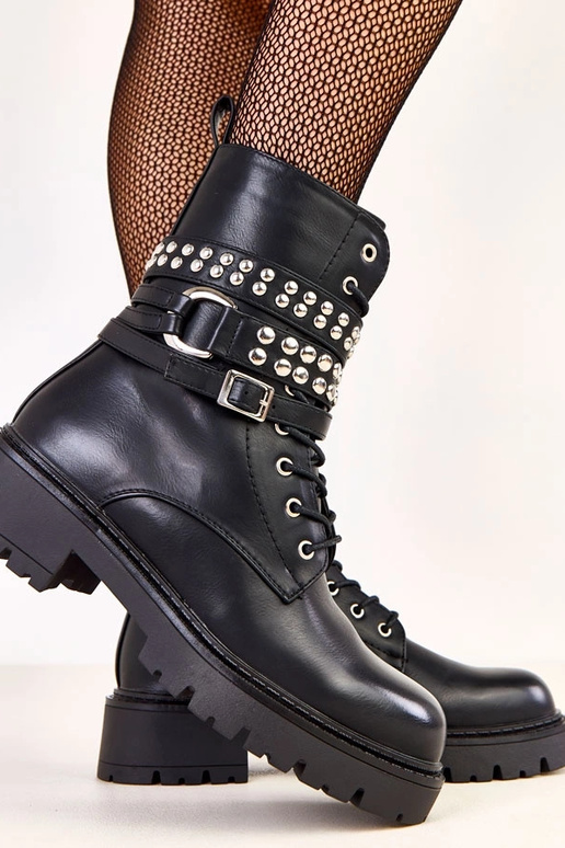 Schwarze Damen Wanderschuhe mit...