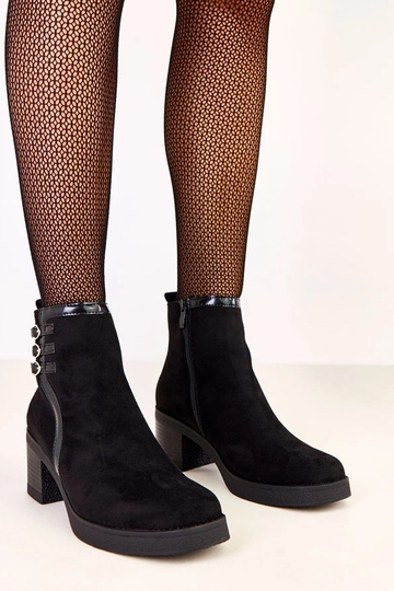Schwarze Ankle Boots mit...