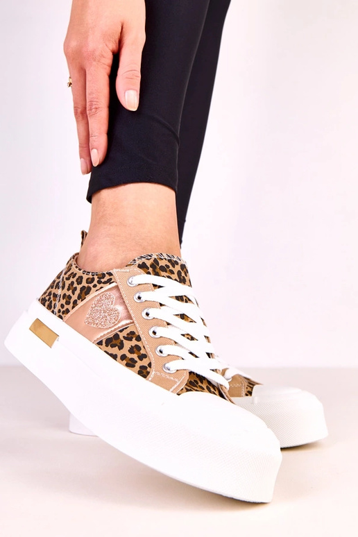 Leopardenmuster Sneaker auf Plattform...