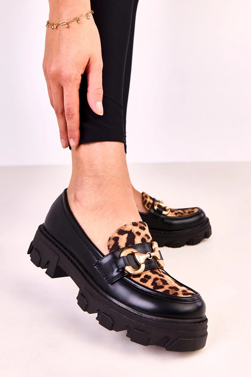 Schwarze Mokassins mit...