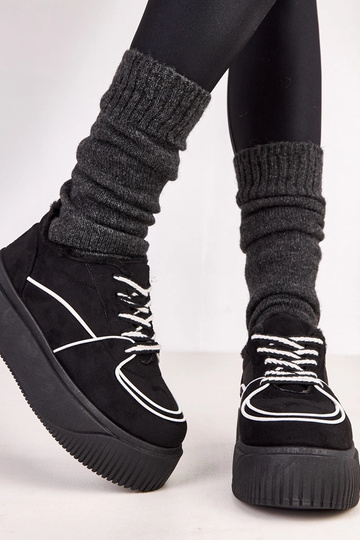 Schwarze warme Sportschuhe auf Plattform Vargas 2