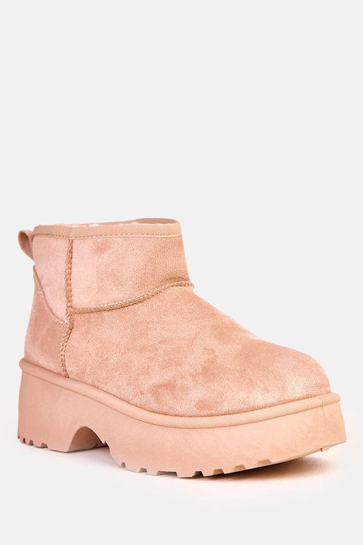 Sandfarben niedrige Schneestiefel aus... Sandfarben niedrige Schneestiefel aus...
