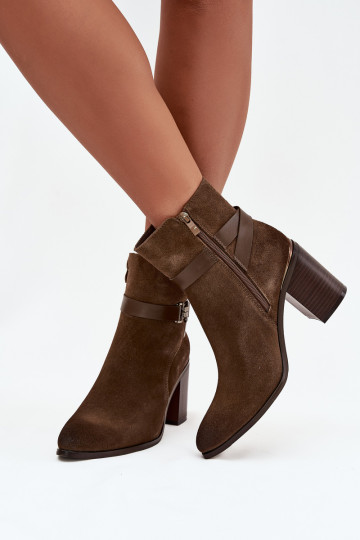 DamenstiefelErmöglichtturalnego aus INildlederu mit Absätzen sich Zuarm laufen Sergio Leone BT25384-S Khaki-Farbe