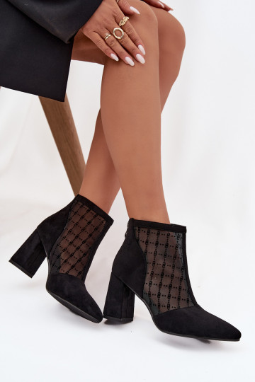 Damen Stiefeletten mit Netz D&A LZ52-944 schwarz