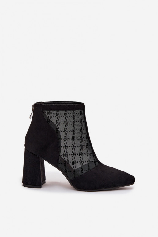 Damen Stiefeletten mit Netz D&A LZ52-944 schwarz