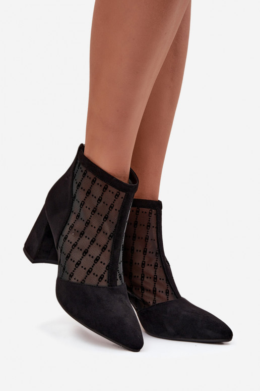 Damen Stiefeletten mit Netz D&A LZ52-944 schwarz