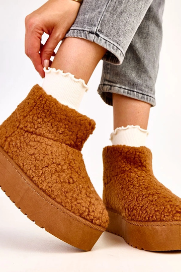 Braune Schneestiefel mit Lammfellschaft Lasso 2