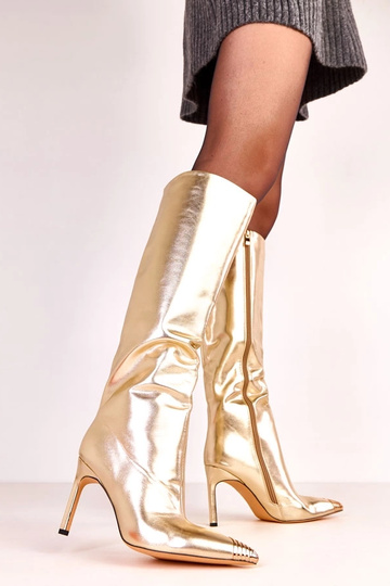 Goldene elegante kniehohe... 2