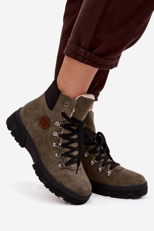 sich Zuarm laufen Schuhe Feminin mit einer Plattform Khaki-Farbe-Farbe Zaraine