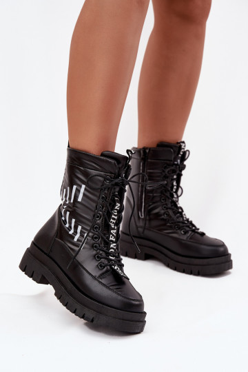 Damen-Schneestiefel zum Schnüren Vinceza 23-34586 schZuarze Farbe 2