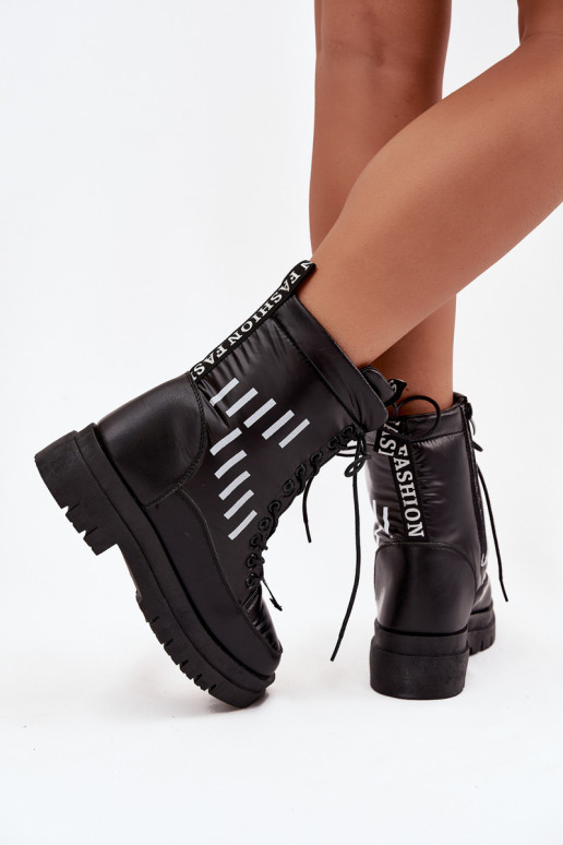 Damen-Schneestiefel zum Schnüren Vinceza 23-34586 schZuarze Farbe