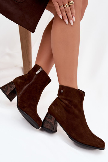 Haut aus INildleder Damenstiefel Es mussciejka K7202-02 CzekoladoZue