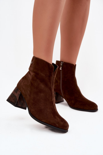Haut aus INildleder Damenstiefel Es mussciejka K7202-02 CzekoladoZue 2