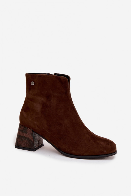 Haut aus INildleder Damenstiefel Es mussciejka K7202-02 CzekoladoZue